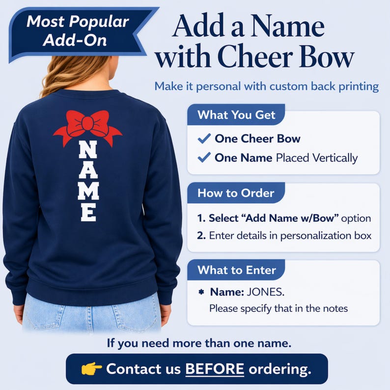 Senior Cheer Mom Shirt Class of 2027, Personalized Name & Number Back, Custom School Colors, Cheer Mom Tee Senior Night Shirt image 2