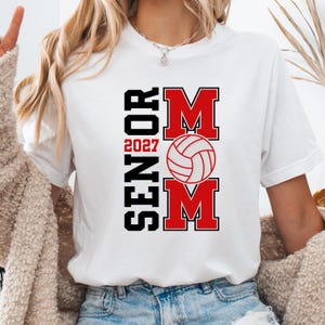 Custom Senior Volleyball Mom Shirt 2027 Personalized Senior Night Team Mom Tee image 1