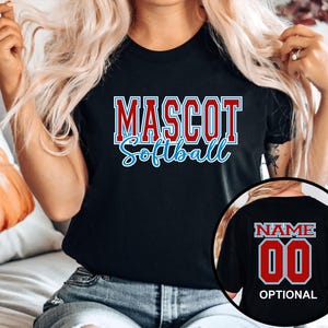 Custom Team Softball Shirt, Personalized Softball Mom Shirt, Softball Team Spirit Wear, School Mascot Shirts