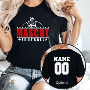 Personalized Football Shirt, Custom Football Mom Shirt, Personalized Football Shirt with Mascot Name and colors
