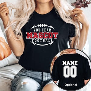 Custom Football Shirt, Football Mom Tee, Team Mascot Football Shirt, Football Gift, Custom Football Shirt