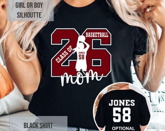 Girl 2026 Senior Mom Basketball Shirt Senior Mom Basketball Shirt, Senior Basketball Mom 2026 T-shirt, Basketball Senior, Any Family member