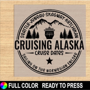 Custom Alaska Cruise DTF Transfer, Family Cruise 2024 DTF Transfer, Cruising Together in Alaska, Ready to Press, Hoodie DTF