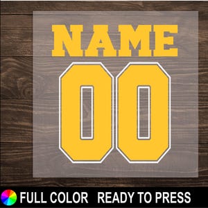 Custom Name Number DTF Transfer, Ready to Press Transfer DTF Transfer, Pick you Colors, Custom Number Name DTF. image 1