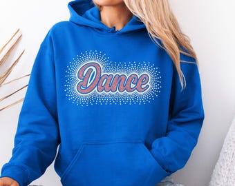 Dance Sweatshirt, Rhinestone Glitter Custom Dance Hoodie, Dance Team Competition Sweatshirt