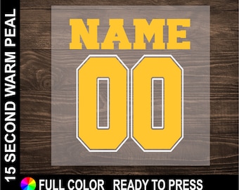 Custom Name Number DTF Transfer, Ready to Press Transfer DTF Transfer, Pick you Colors, Custom Number Name DTF.