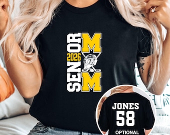 Custom Senior Hockey Mom Shirt, Personalized Mom Hockey T-shirt, Senior Night, Proud Senior Hockey Mom