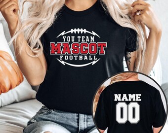 Custom Football Shirt, Football Mom Tee, Team Mascot Football Shirt, Football Gift, Custom Football Shirt