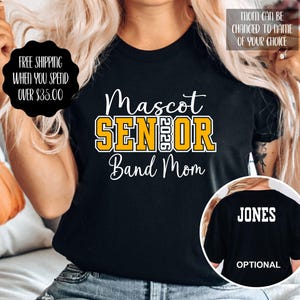 Custom Senior Band Mom Shirt  Personalized Class of 2026 Apparel for Senior Night  Perfect Gift for Moms Dads  Aunts