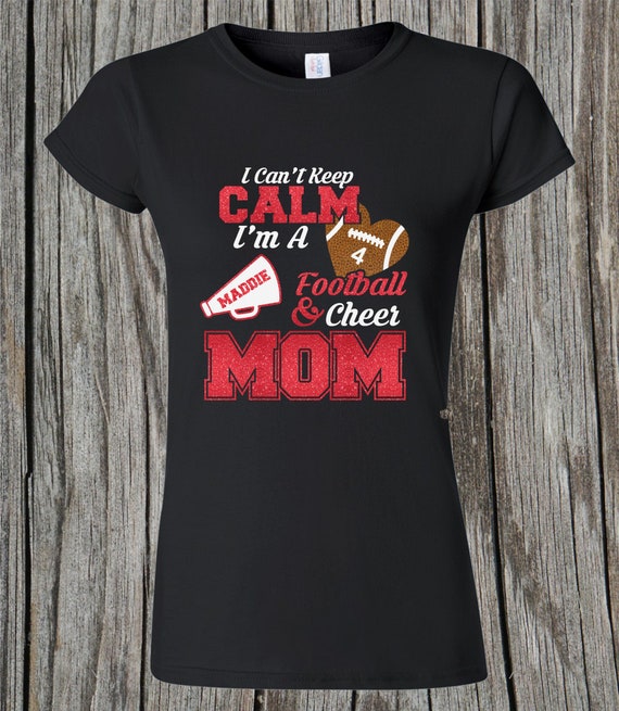Personalized Glitter Football Cheer Mom Shirt I Can't Keep | Etsy