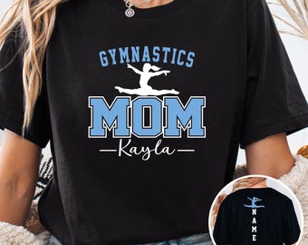 Personalized Gymnastics Mom Shirt, Custom Athlete Name, Team Spirit Tee, School Colors Available, Optional Back Name