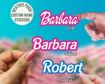 Custom Doll Font Sticker, Custom Name, Gift for Girlfriend, Personalized Name, Bachelorette Party Favor, Blue