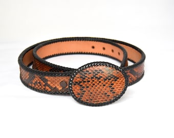 小物 Real Python leather belt Amazon.com: Authentic Snake Skin Men's Genuine Python Leather Belt