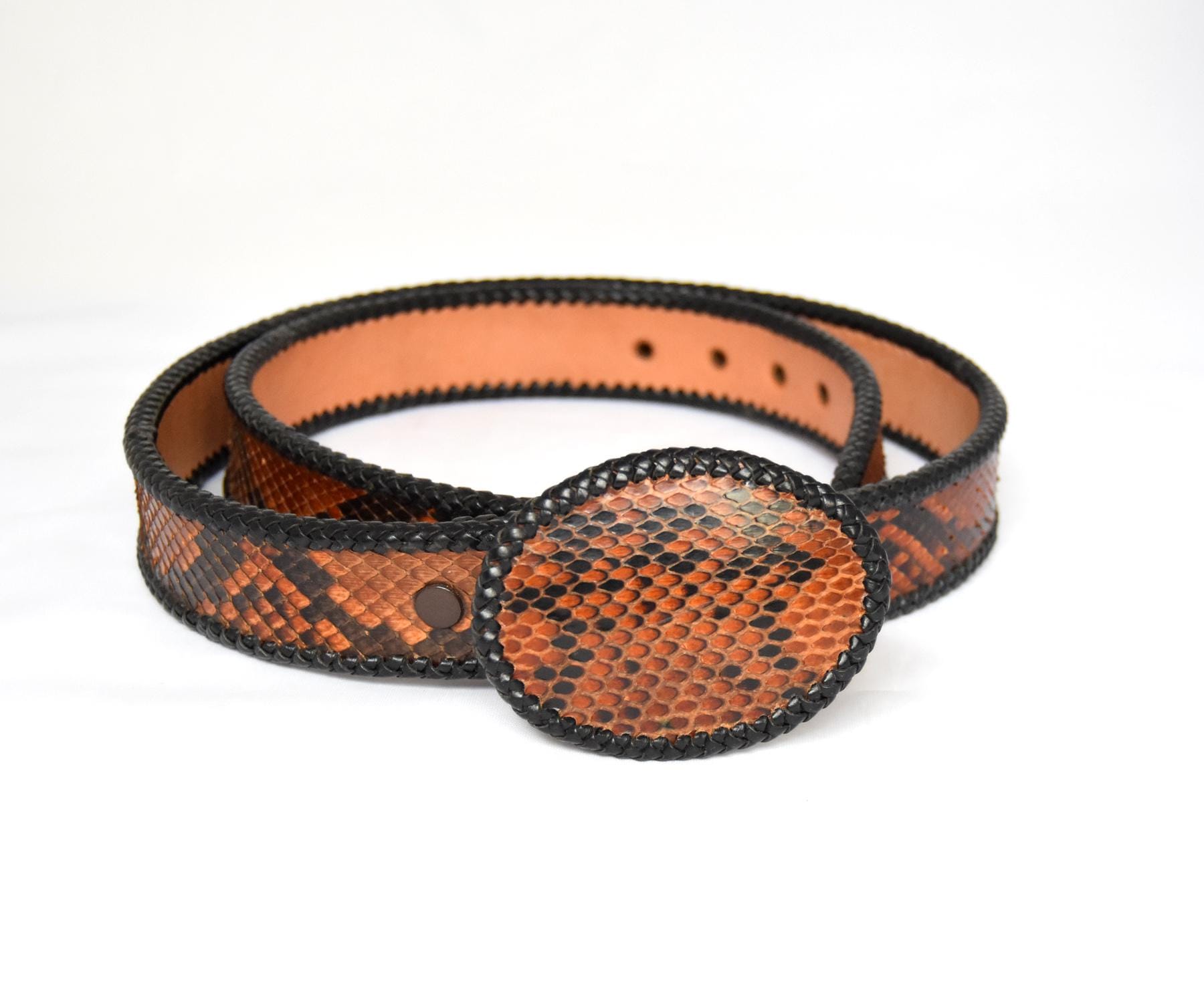 Handmade OOAK 90’s Vintage Brass & Copper buckle & braided belt Handmade OOAK 90 main image 4