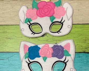 Felt Mask - Unicorn/Cat Deluxe Felt Mask -- Kids Mask – Costume – Dress-Up -- Halloween -- Pretend Play -- Party Favor