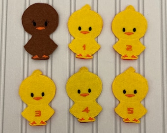 Set of 6 Finger Puppets - Inspired by Five Little Ducks Song