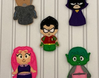 Set of 5 Finger Puppets - Inspired by TV cartoon show