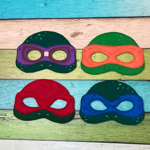 Deluxe Felt Mask -- Kids Mask – Inspired by Turtles Heros -- Costume – Dress-Up -- Halloween -- Pretend Play -- Party Favor