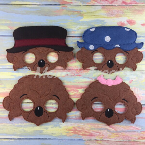 Storybook Bear Family Felt Mask - Deluxe Felt Mask – Costume – Dress-Up -- Halloween -- Pretend Play -- Party Favor