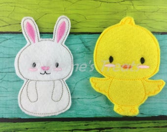 Set of 2 Storybook Finger Puppets - Bunny and Chick