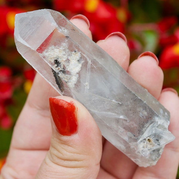 Lemurian Quartz with Carbon and Manganese from Tibet | Phantom Quartz