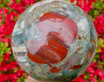 5270g Extra Extra Extra Gigantic Swaziland Bloodstone Sphere | High Quality Bloodstone Ball | Heliotrope | Stone of Babylon Healing Crystal