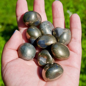Small Iron Pyrite Tumbled Stone from Peru | Fools Gold