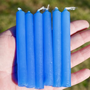 10 Light Blue 4&quot; Chime Candles |  4&quot; Prayer Candles for Wisdom, Dream Work, Truth Seeking, and Healing Throat Chakra