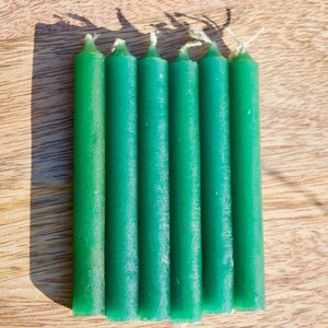 10 Green 4&quot; Chime Candles |  4&quot; Prayer Candles for Growth, New Beginnings, Harmony, Connecting with Nature, and Relaxation.