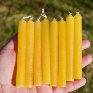 10 gula 10 cm klockljus | 10 cm böneljus för lycka, framgång, motivation, självförtroende och solar plexus chakra