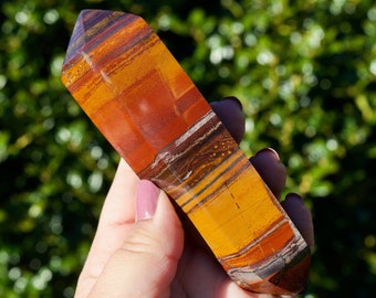 Red Iron Tigers Eye Wand from South Africa | Rare Iron Tigers Eye | Mugglestone Wand