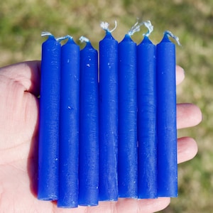 10 Dark Blue 4&quot; Chime Candles |  4&quot; Prayer Candles for Wisdom, Dream Work, Truth Seeking, and Healing Throat Chakra