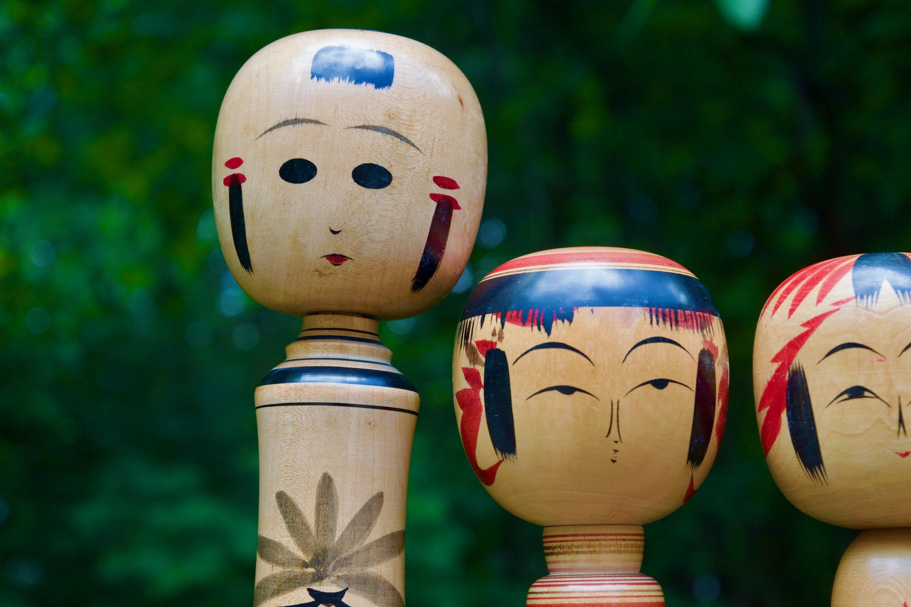 ヴィンテージこけしセット｜様々なこけし職人による5体の伝統木人形