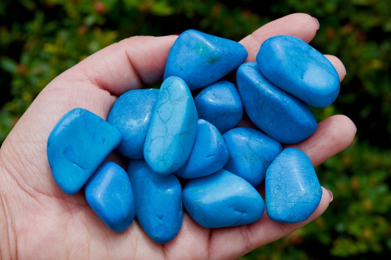 Blue Howlite Tumbled Stone from South Africa 