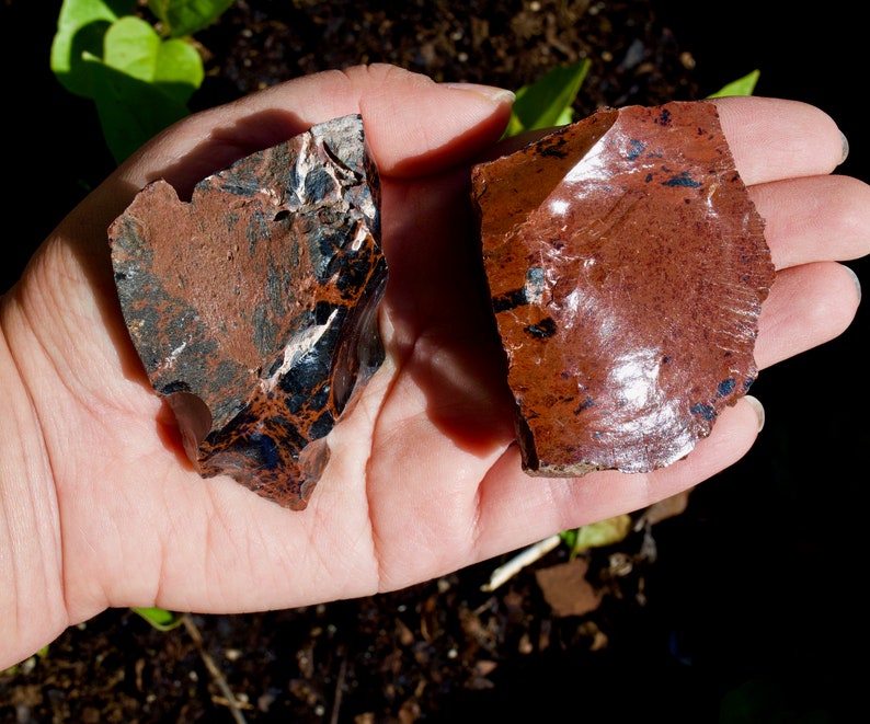 Raw Mahogany Obsidian Crystal Affirmation I am a warrior full of strength, stamina, and courage. image 4