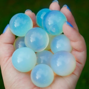 Mini Opalite Sphere | Crystal Affirmation&quot;I spread love and I&#39;m grateful for everything that I have&quot; | Third Eye Chakra