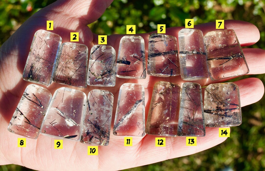 Drilled Tourmalinated Quartz for Jewelry Making Etsy