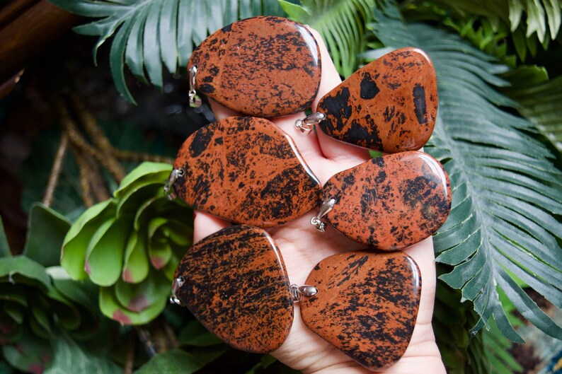 Choice with Chain or Without Chain Mahogany Obsidian Pendant