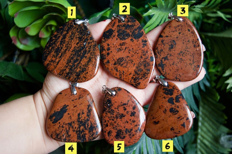 Choice with Chain or Without Chain Mahogany Obsidian Pendant