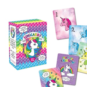 Jeu de cartes licorne arc-en-ciel pour enfants et familles – Jeu de société amusant et magique | Jeu de voyage rapide avec de jolies licornes | 6 ans et plus