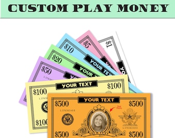 Custom Play Money Etsy