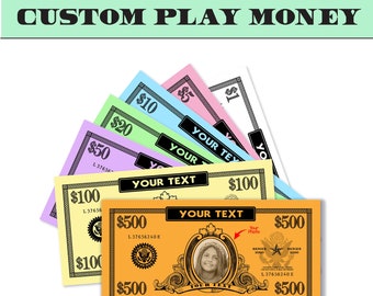 Custom Play Money Etsy