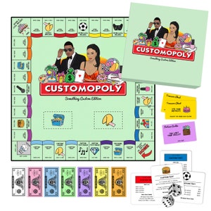 Customopoly Board Game-Complete Game with Portrait: Christmas gift birthday gift customized gift Anniversary gift image 6