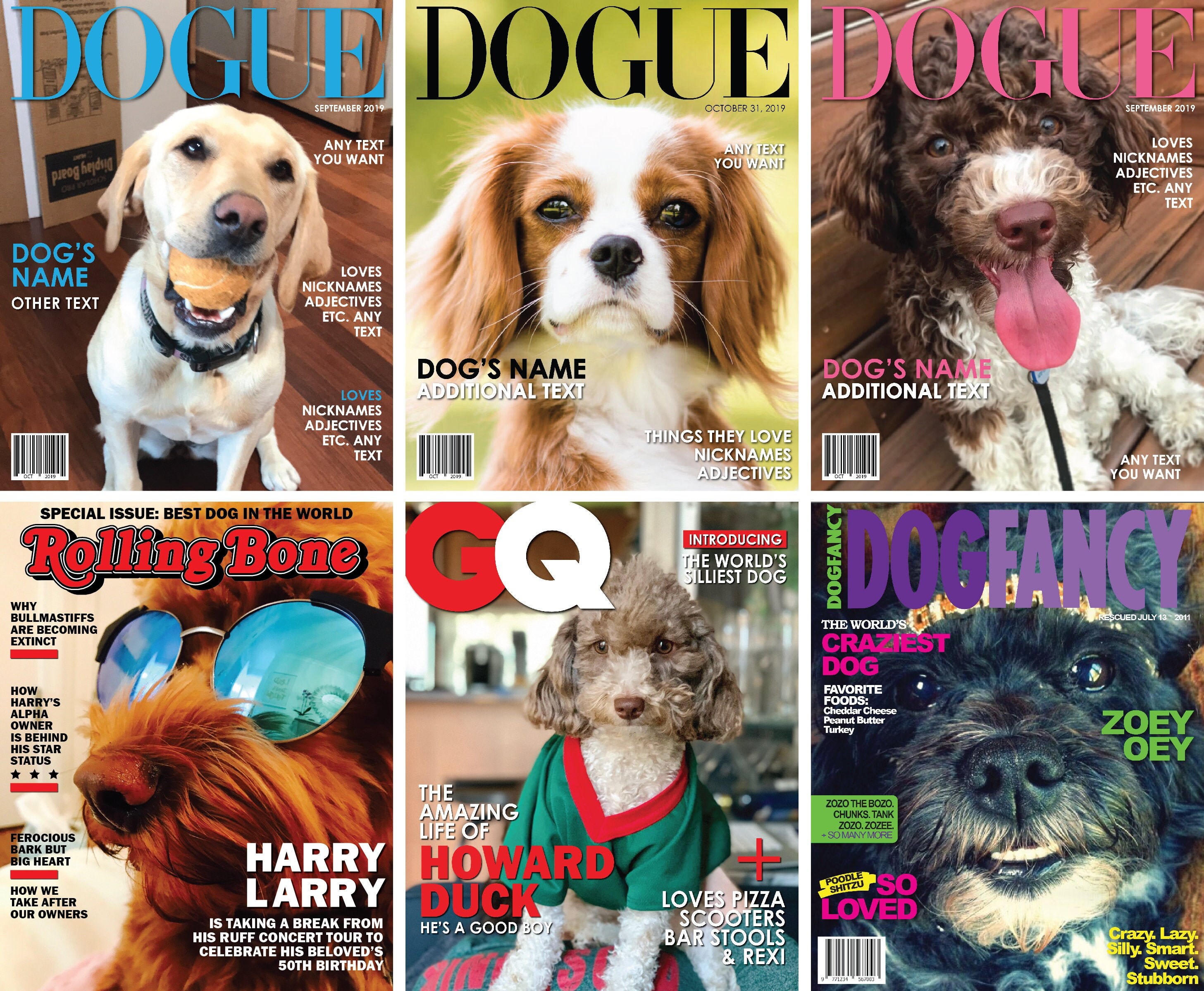 Personalized Dog Magazine CoverDog Lover Gift Customized Etsy