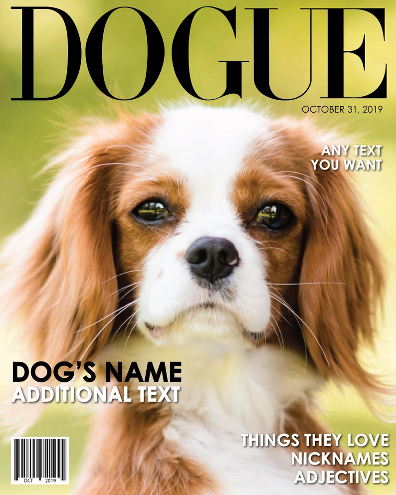 Personalized Dog Magazine CoverDog Lover Gift Customized Etsy