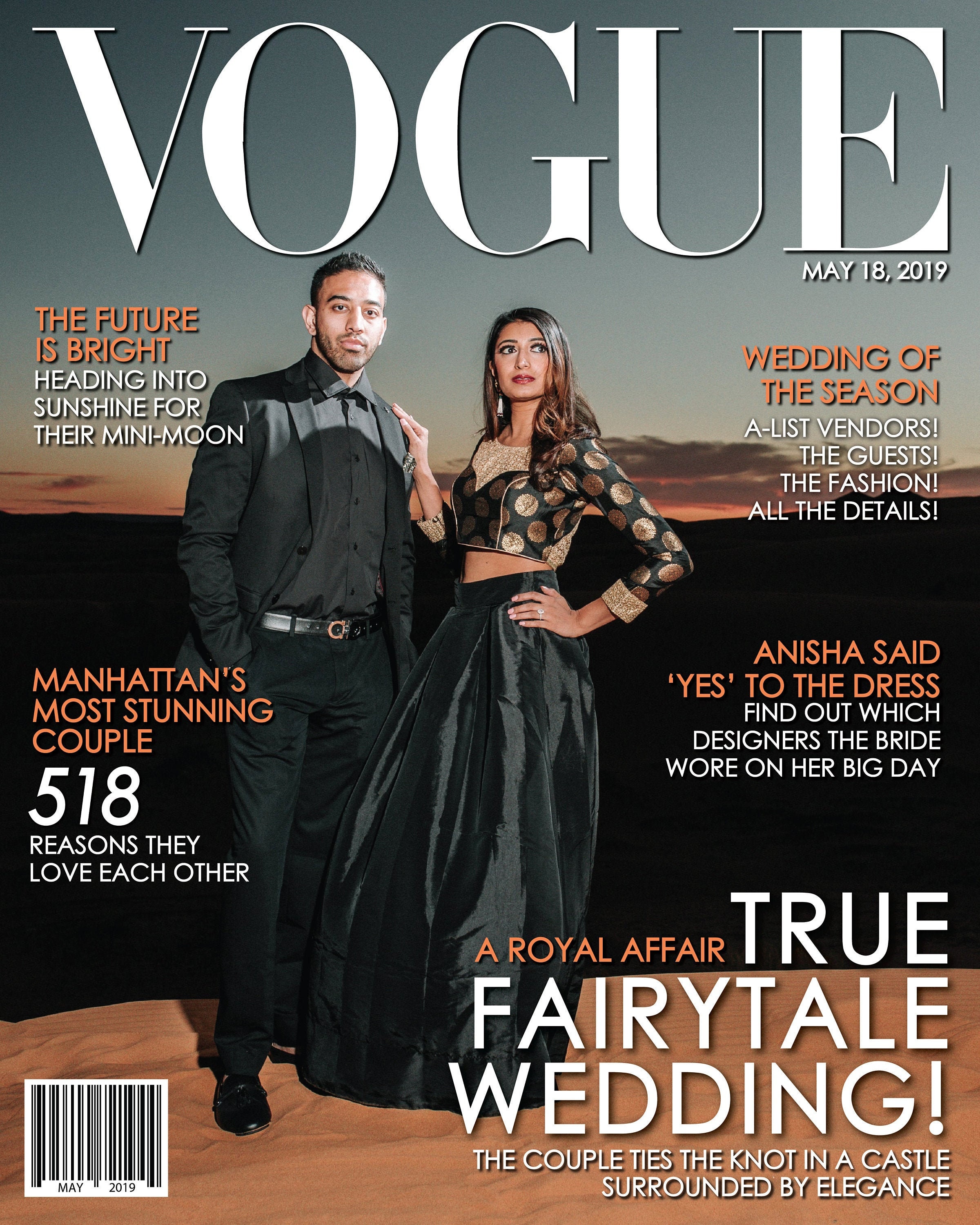 VOGUE Printable Personalized Fake Magazine Cover Vogue Etsy
