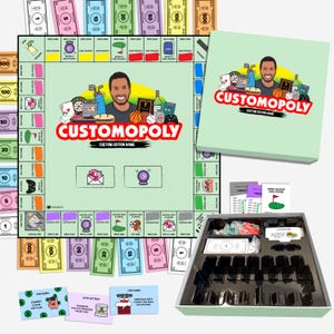 Personalized Customopoly Board Game: Custom Portrait Collage Edition Christmas Gift image 1