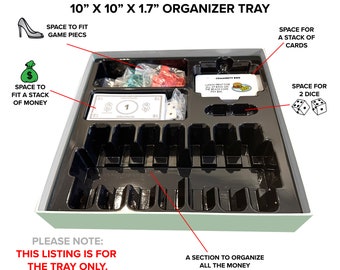 Board Game Organizer Tray Customopoly Games - component holder, bankers tray for DIY board games