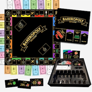 Customopoly Board Game: Black and Gold Personalized Edition, Luxury Family Game