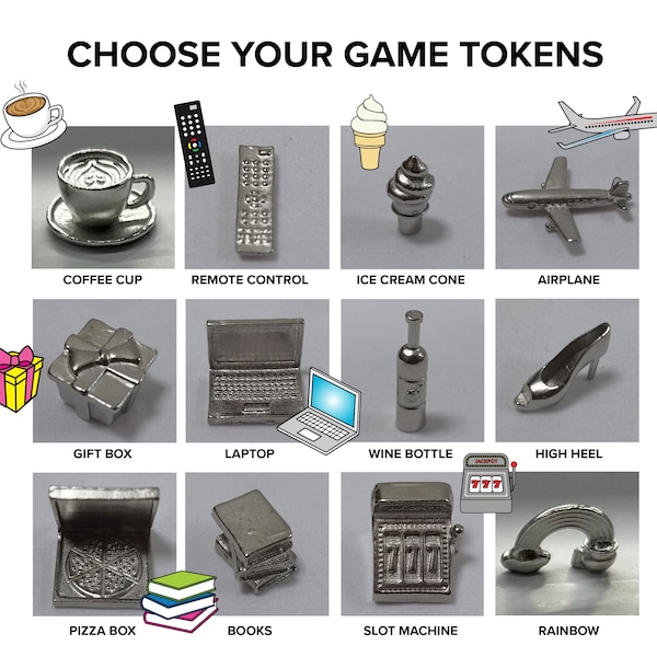 Metal Board Game Tokens-Customopoly Pawns game pieces